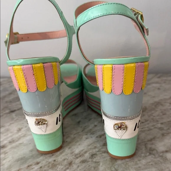 Kate Spade Pastel Wedge Sandals with Ice Cream Design size 6.5 - Picture 6 of 8